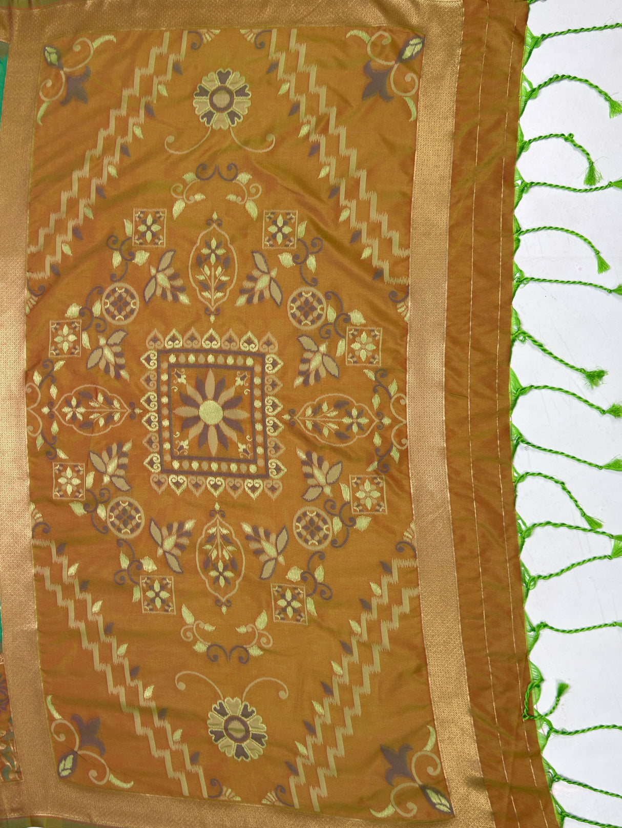 MIMOSA Rama Saree Saree — pallu and zari work detail