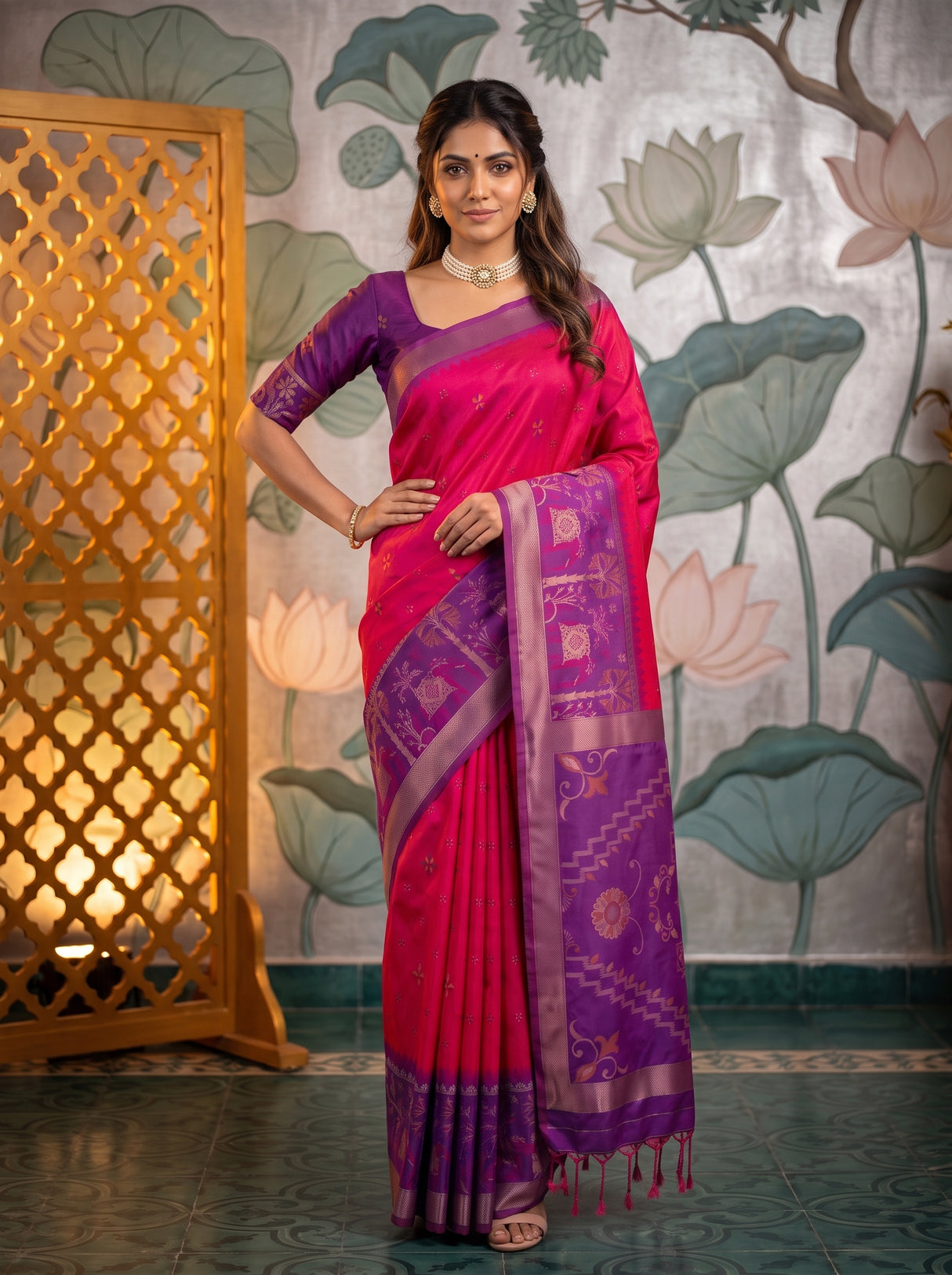 MIMOSA Rani Saree Saree — pose 4 styling detail
