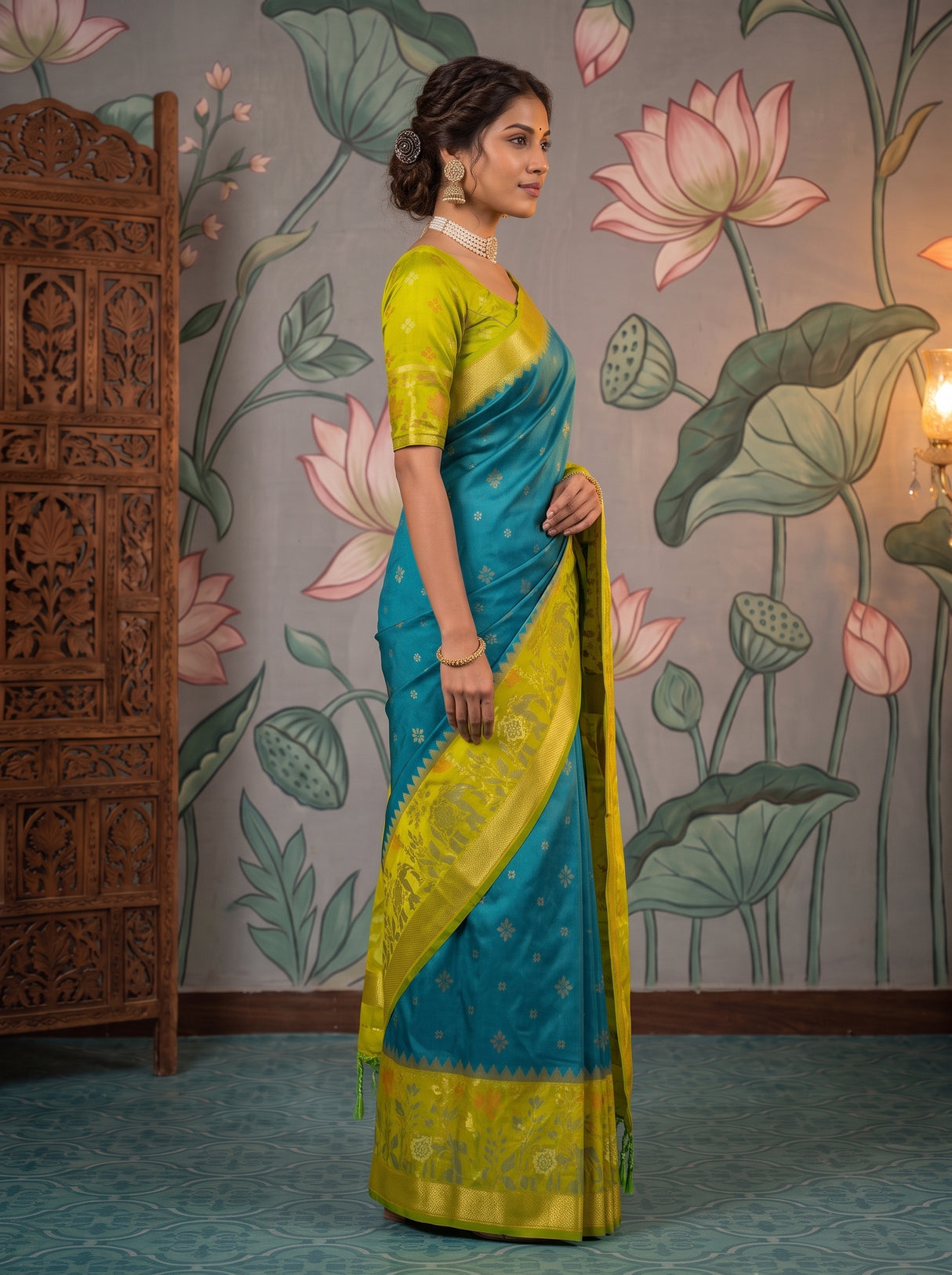MIMOSA Sapphire Saree Saree — pose 3 styling detail