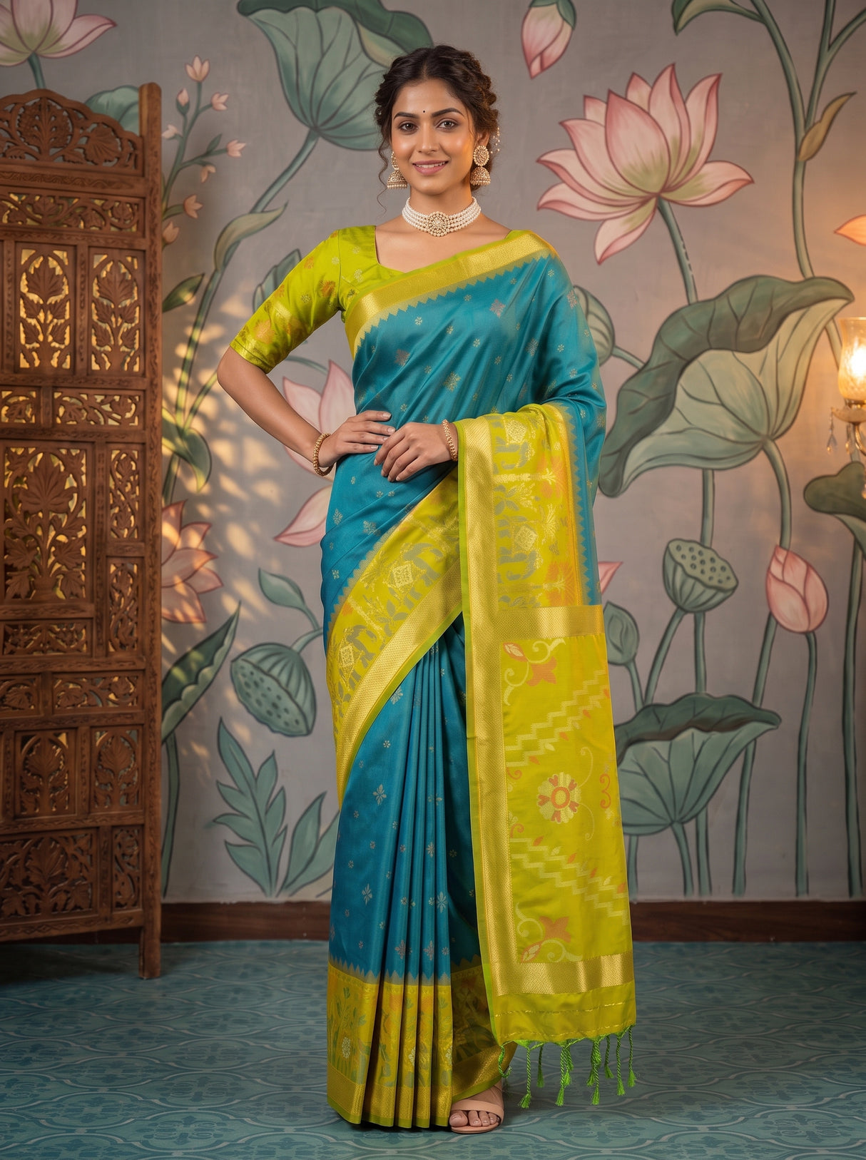 MIMOSA Sapphire Saree Saree — pose 4 styling detail
