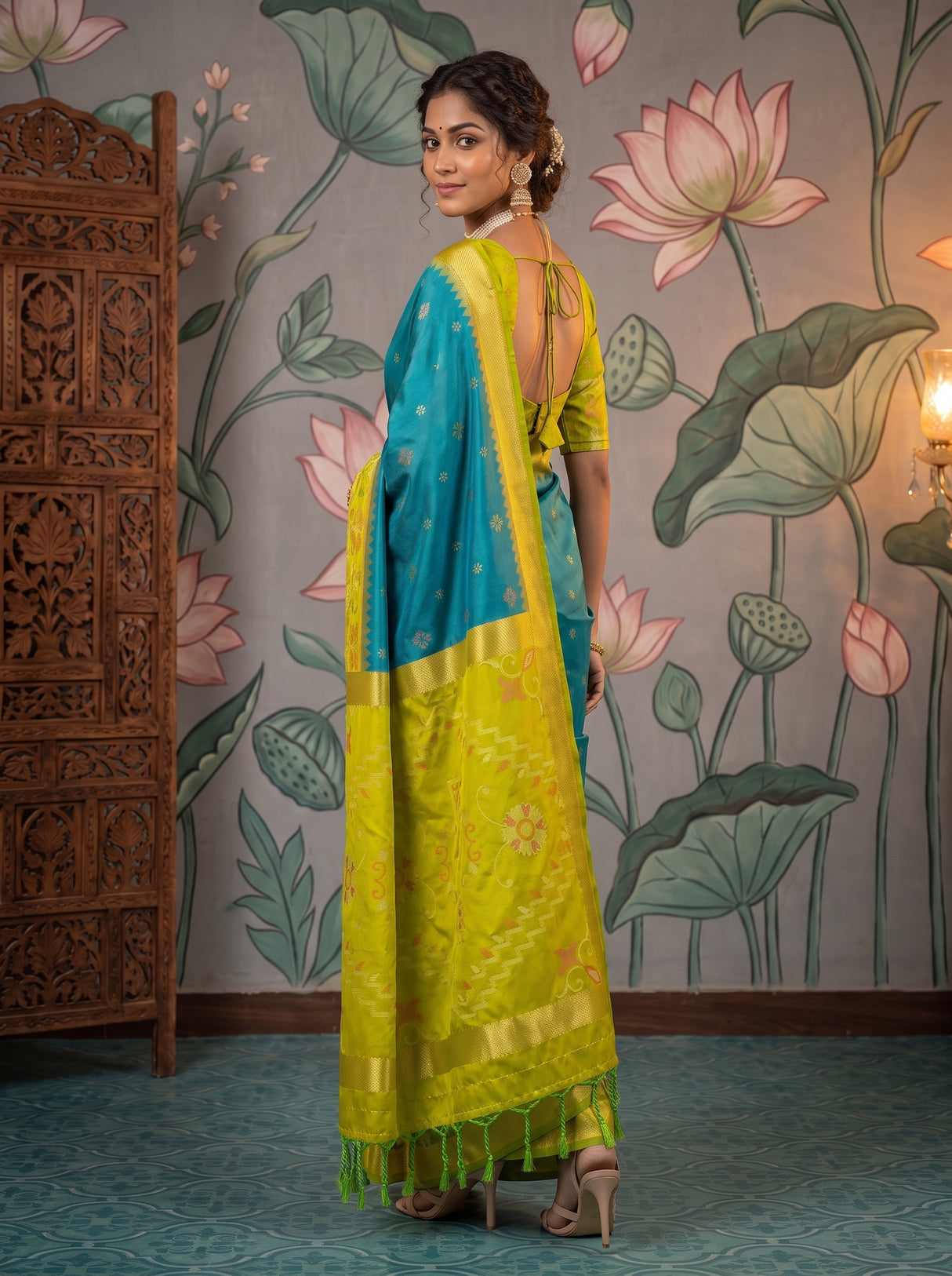 MIMOSA Sapphire Saree Saree — pose 7 styling detail