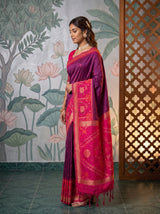 MIMOSA Wine Saree Saree — pose 3 styling detail