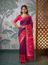 MIMOSA Wine Saree Saree — pose 4 styling detail