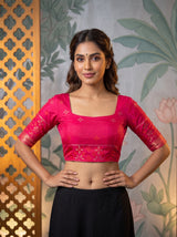 MIMOSA Wine Saree Saree — blouse close-up