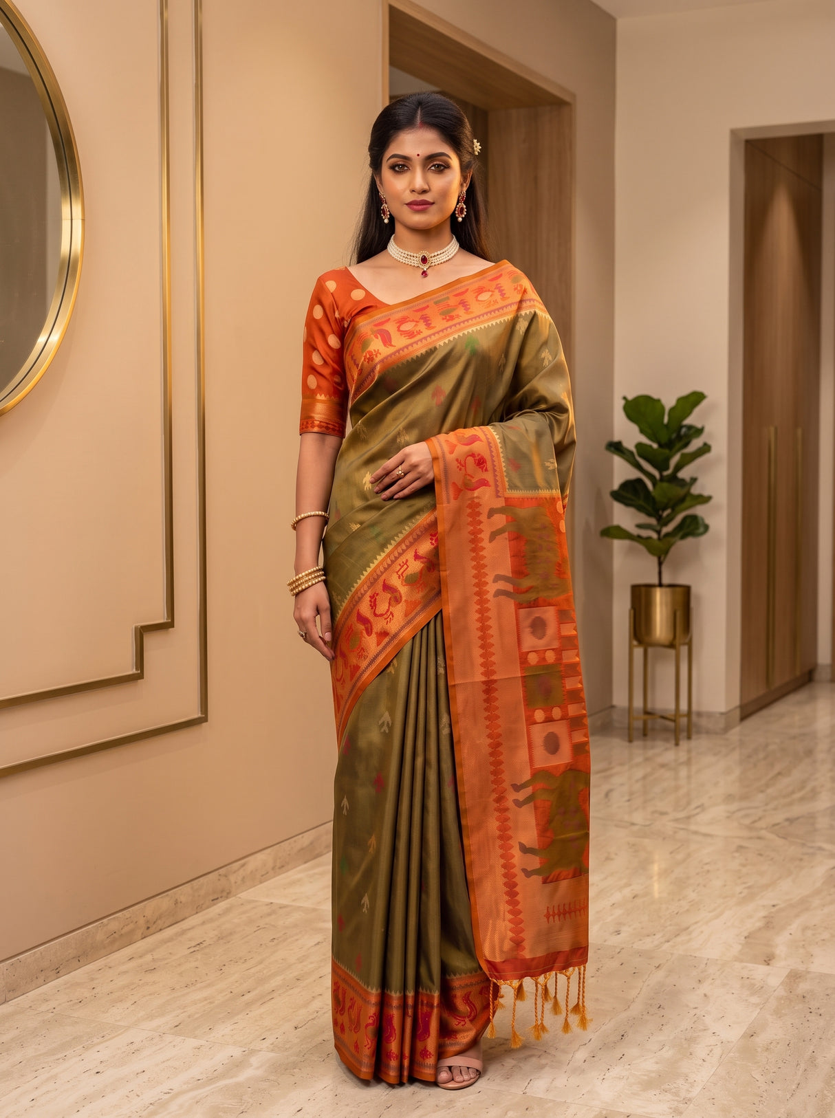 MIMOSA Chiku Saree Saree — pose 10 styling detail
