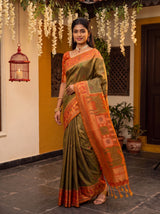 MIMOSA Chiku Saree Saree — pose 9 styling detail