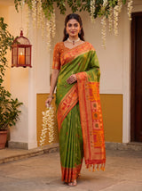 MIMOSA Green Saree Saree — pose 6 styling detail