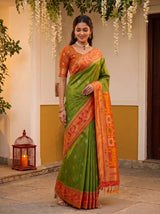 MIMOSA Green Saree Saree — pose 9 styling detail
