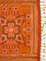 MIMOSA Green Saree Saree — pallu and zari work detail