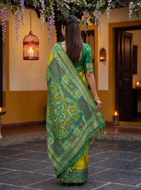 MIMOSA Olive Saree Saree — pose 2 styling detail