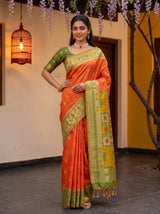 MIMOSA Orange Saree Saree — pose 4 styling detail