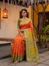 MIMOSA Orange Saree Saree — pose 8 styling detail
