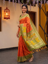 MIMOSA Orange Saree Saree — pose 9 styling detail