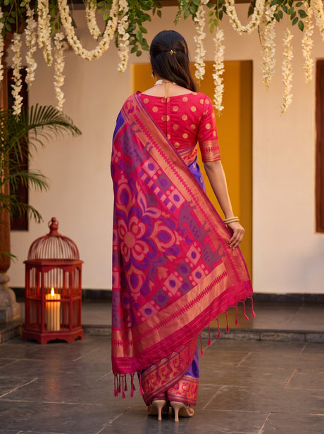 MIMOSA Purple Saree Saree — pose 2 styling detail
