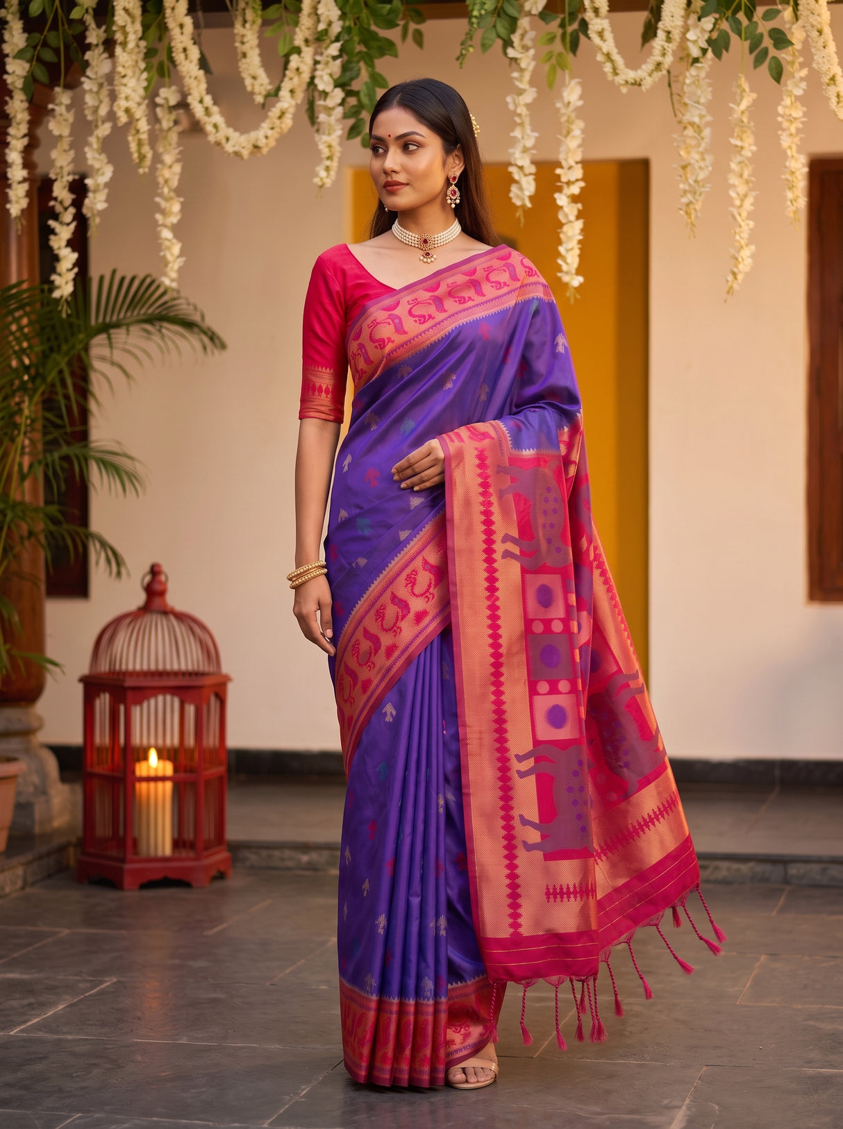 MIMOSA Purple Saree Saree — pose 9 styling detail