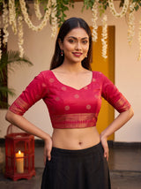 MIMOSA Purple Saree Saree — blouse close-up