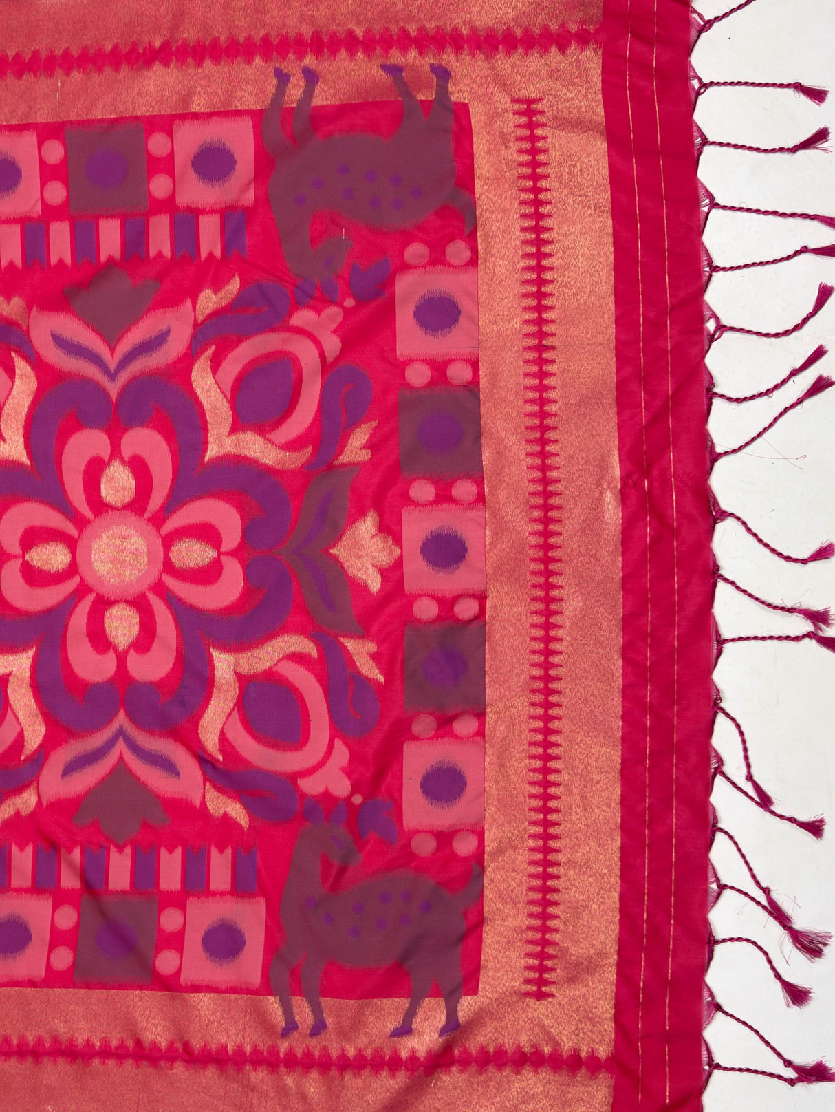 MIMOSA Purple Saree Saree — pallu and zari work detail