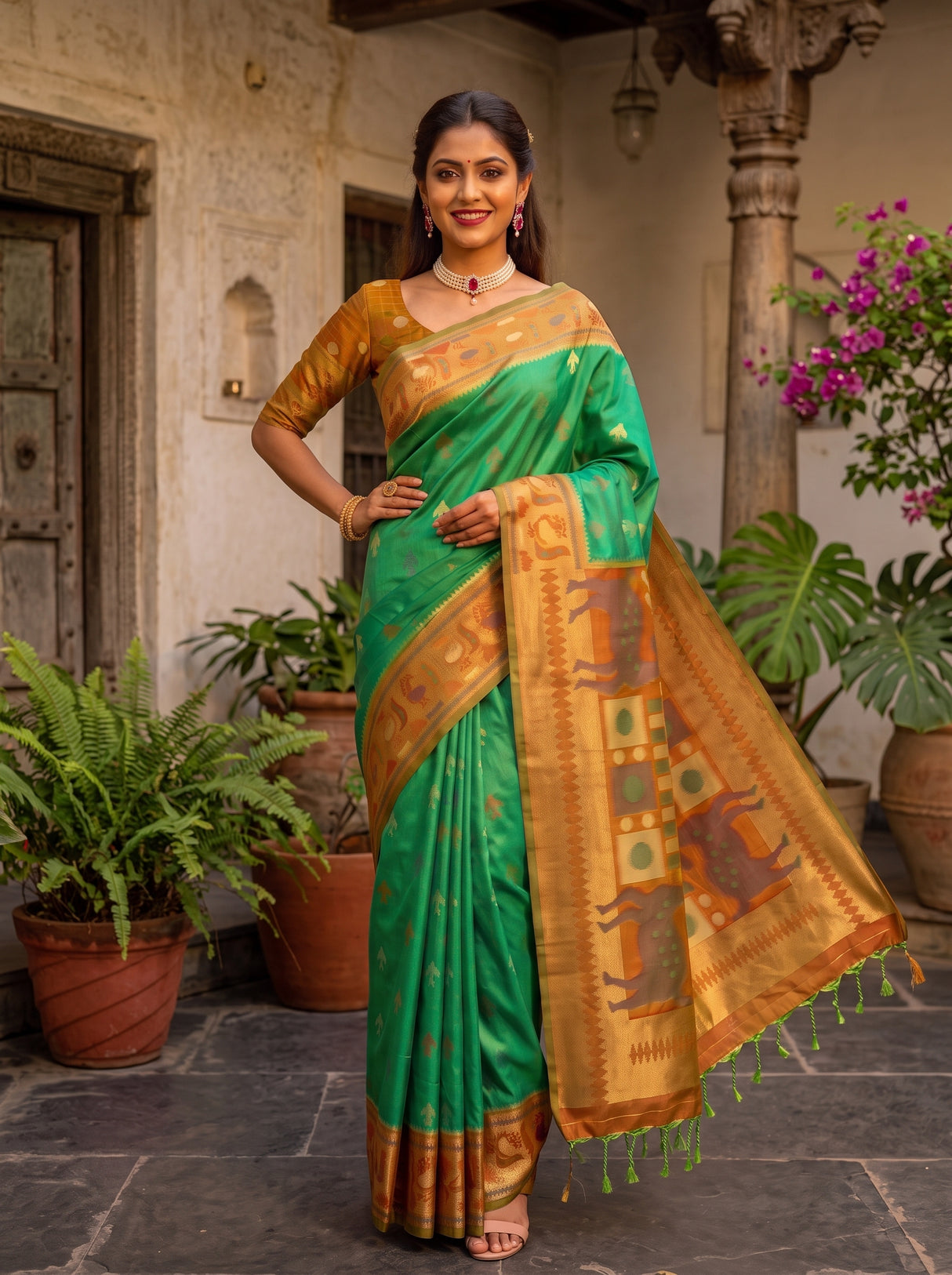 MIMOSA Rama Saree Saree — pose 4 styling detail