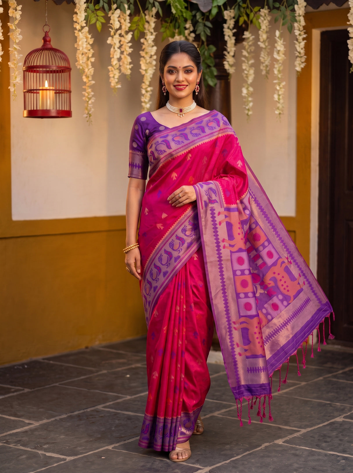 MIMOSA Rani Saree Saree — pose 6 styling detail