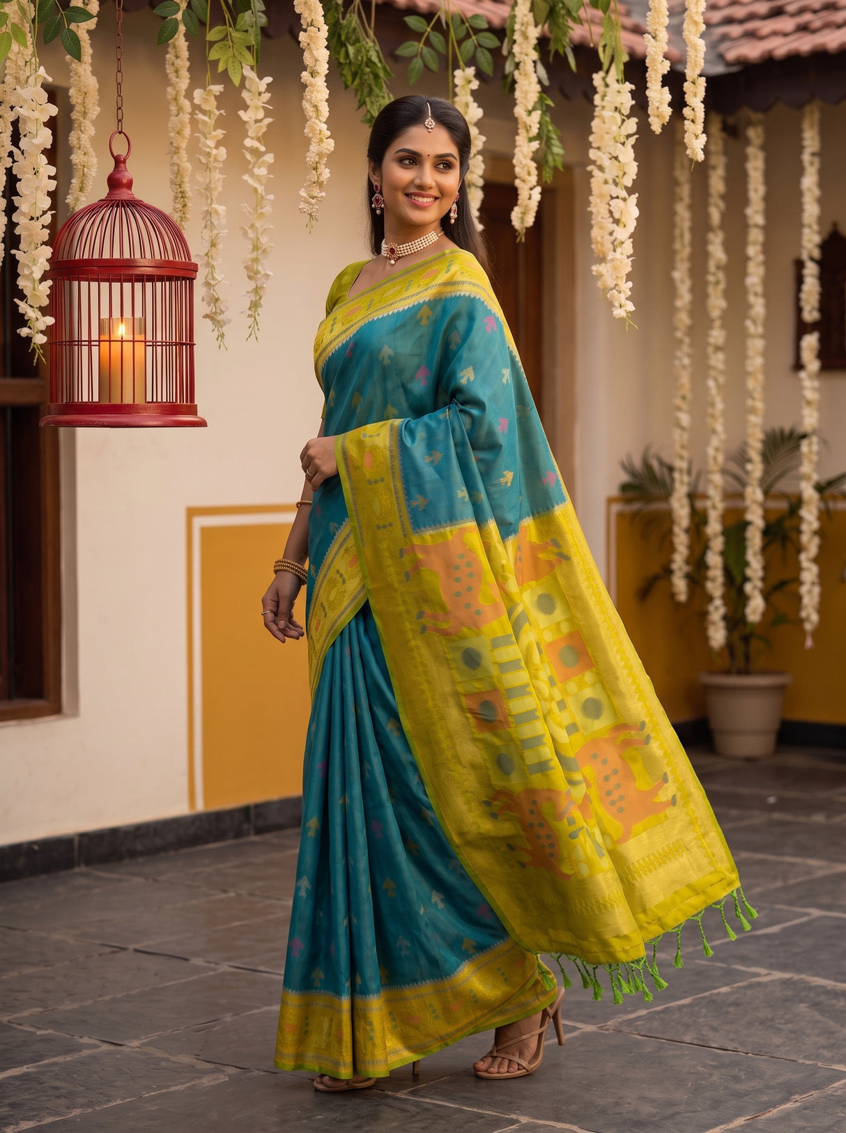 MIMOSA Sapphire Saree Saree — pose 5 styling detail