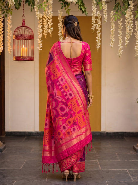 MIMOSA Wine Saree Saree — pose 2 styling detail