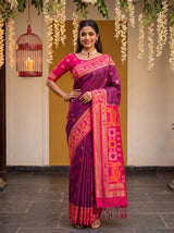 MIMOSA Wine Saree Saree — pose 4 styling detail