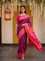 MIMOSA Wine Saree Saree — pose 6 styling detail