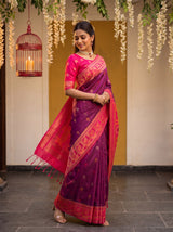 MIMOSA Wine Saree Saree — pose 9 styling detail