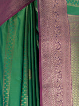 MIMOSA Green Kanjivaram Art Silk Saree — fleets shot full lifestyle