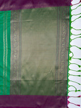MIMOSA Green Kanjivaram Art Silk Saree — pallu and zari work detail