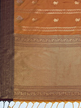 MIMOSA Mustard Kanjivaram Art Silk Saree — pallu and zari work detail