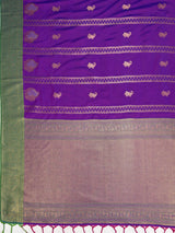 MIMOSA Purple Kanjivaram Art Silk Saree — pallu and zari work detail