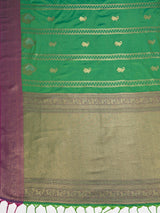 MIMOSA Rama Kanjivaram Art Silk Saree — pallu and zari work detail