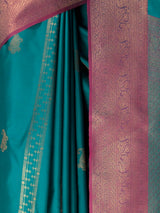 MIMOSA Sapphire Kanjivaram Art Silk Saree — fleets shot full lifestyle