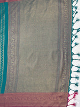 MIMOSA Sapphire Kanjivaram Art Silk Saree — pallu and zari work detail