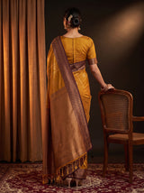 MIMOSA Mustard Saree Saree — pose 2 styling detail