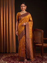 MIMOSA Mustard Saree Saree — pose 4 styling detail