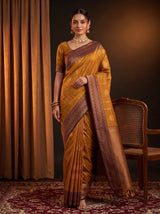 MIMOSA Mustard Saree Saree — pose 6 styling detail