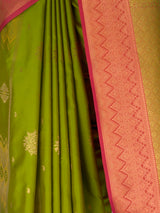 MIMOSA Parrot Green Saree Saree — fleets shot full lifestyle
