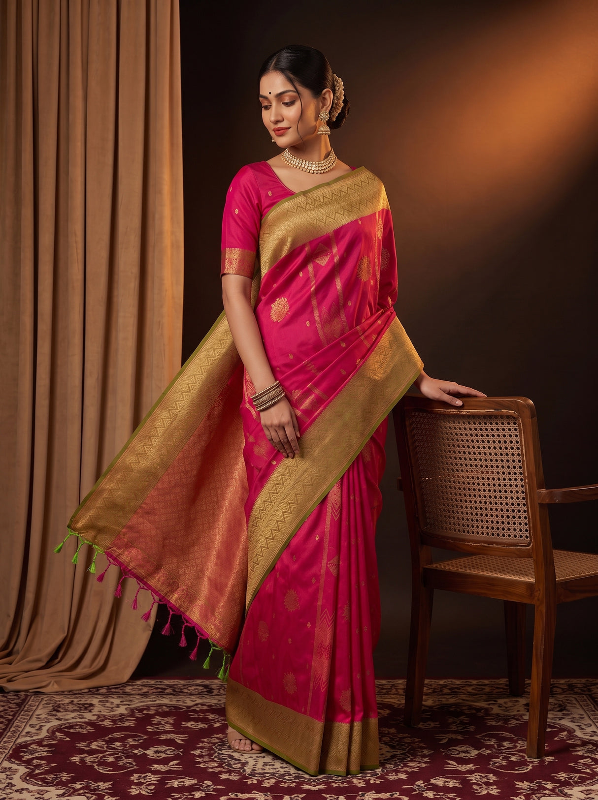 MIMOSA Rani Saree Saree — pose 5 styling detail