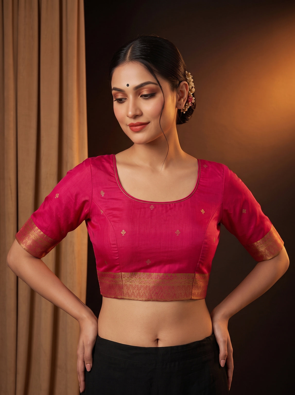 MIMOSA Rani Saree Saree — blouse close-up