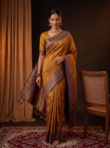 MIMOSA Rust Saree Saree — pose 6 styling detail