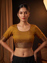 MIMOSA Rust Saree Saree — blouse close-up