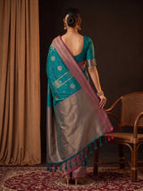 MIMOSA Sapphire Saree Saree — pose 2 styling detail