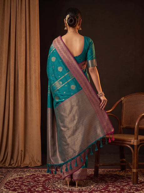 MIMOSA Sapphire Saree Saree — pose 2 styling detail