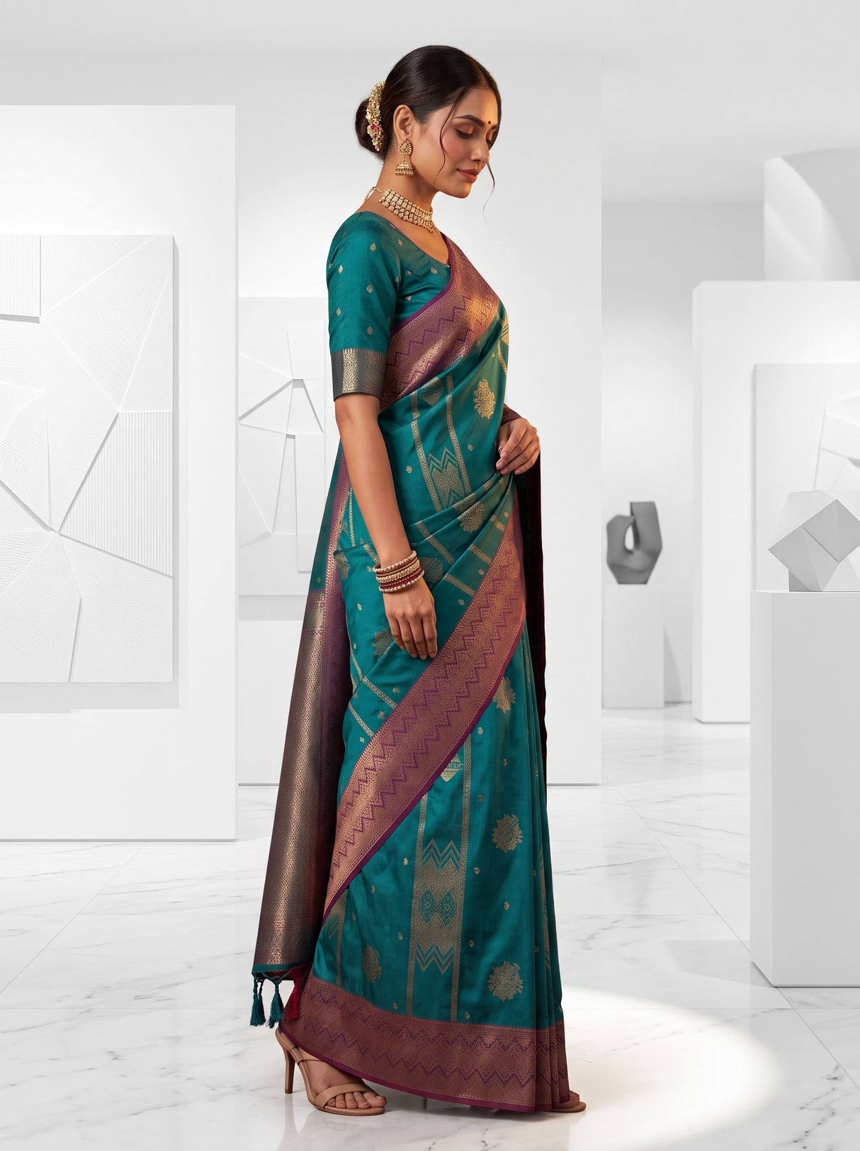 MIMOSA Sapphire Saree Saree — pose 3 styling detail