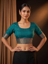MIMOSA Sapphire Saree Saree — blouse close-up