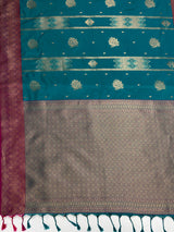 MIMOSA Sapphire Saree Saree — pallu and zari work detail