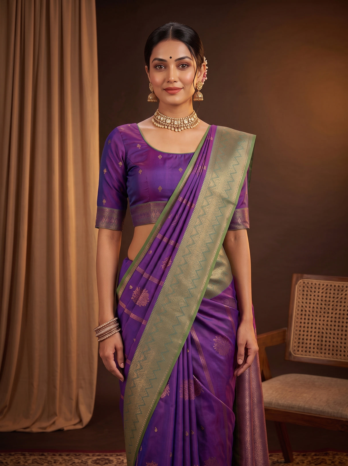 MIMOSA Violet Saree Saree — pose 10 styling detail