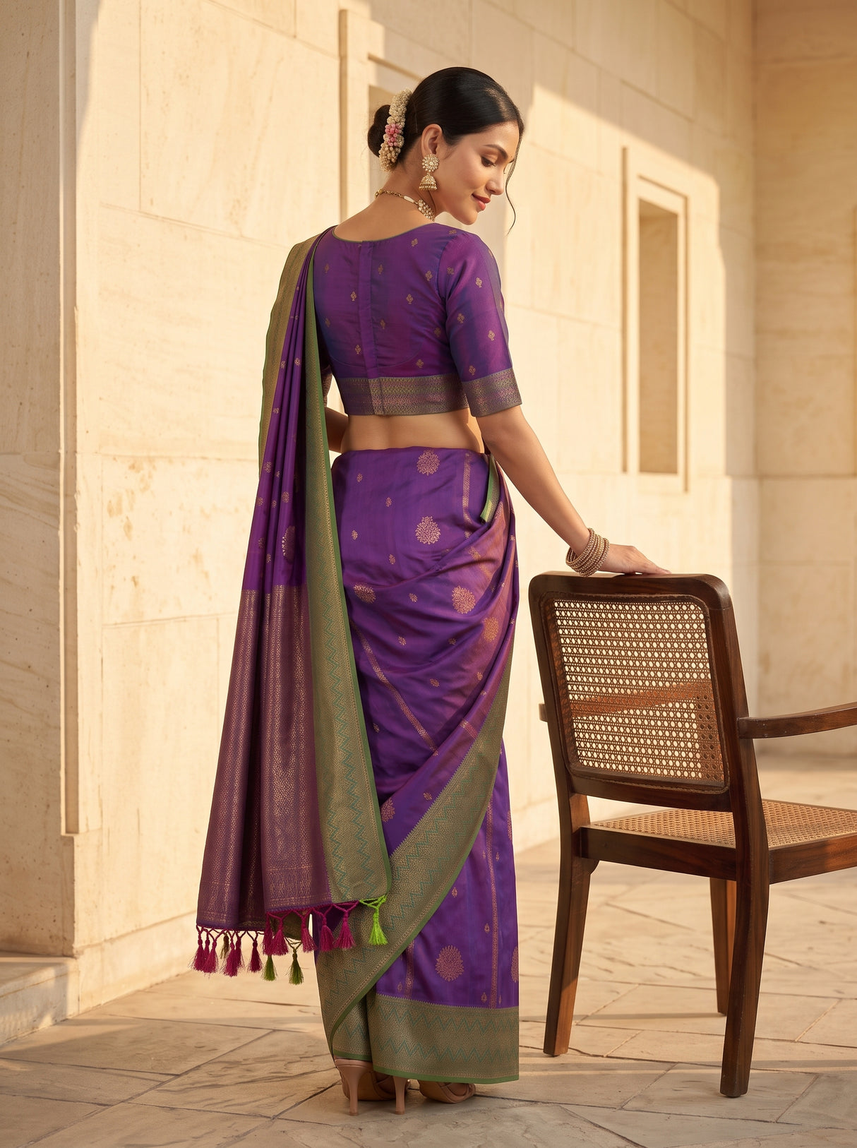 MIMOSA Violet Saree Saree — pose 5 styling detail